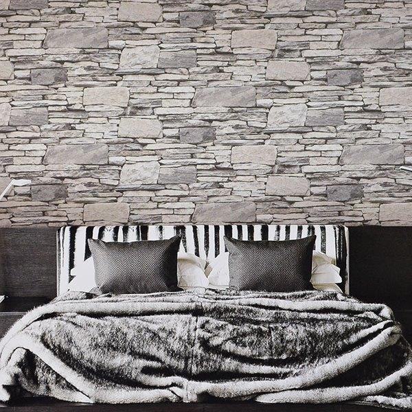 Slate Stone Wall Effect Wallpaper - 50300 - Today Interiors – Lime Lace