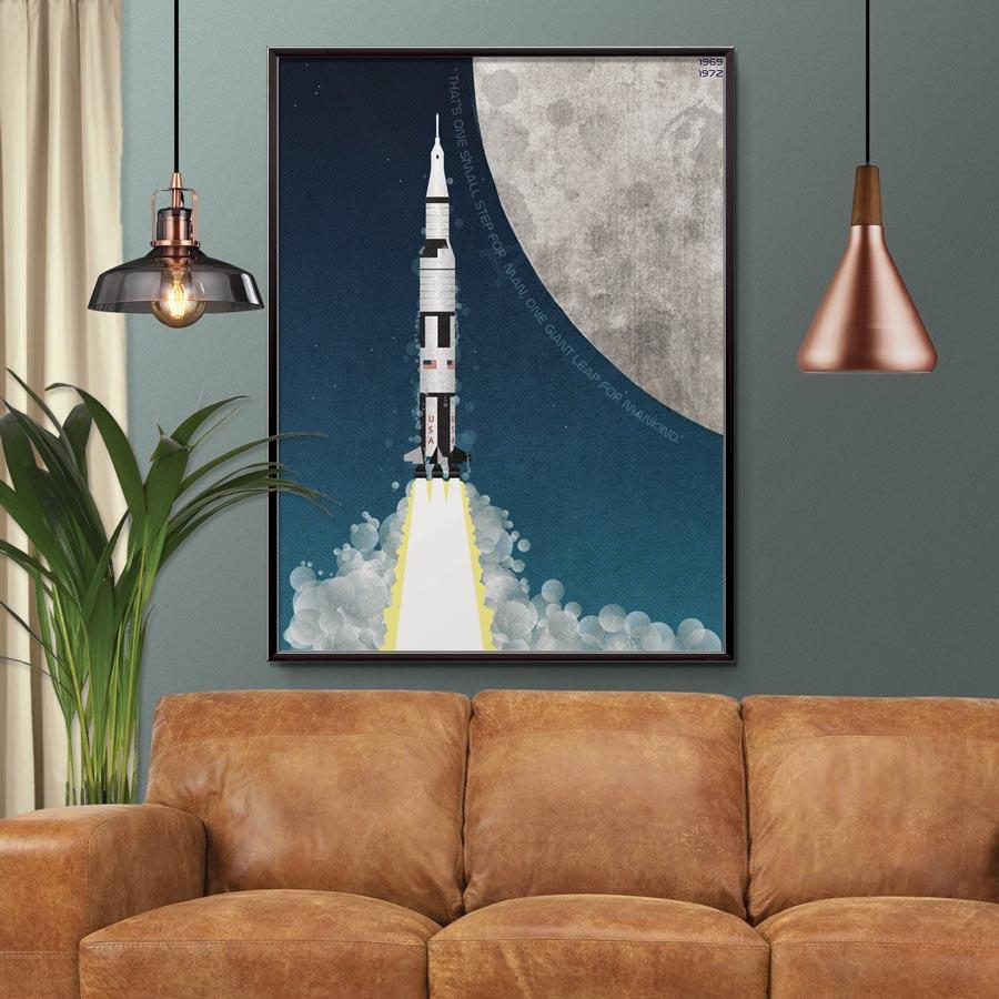 Apollo Rocket To The Moon Print - Art – Lime Lace